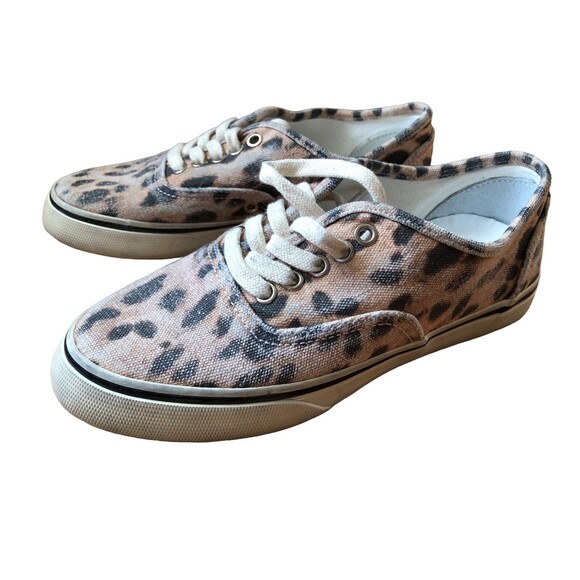 RE/DONE 70s Low Top Skate Sneakers Faded Leopard Print Canvas Size 6.5 NWOB - Picture 1 of 6